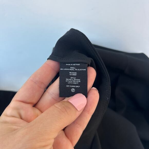 Theory Belisa 3 Wool Black Trousers Sevona Slim Leg Pants Size 12 Office Work - Picture 12 of 13